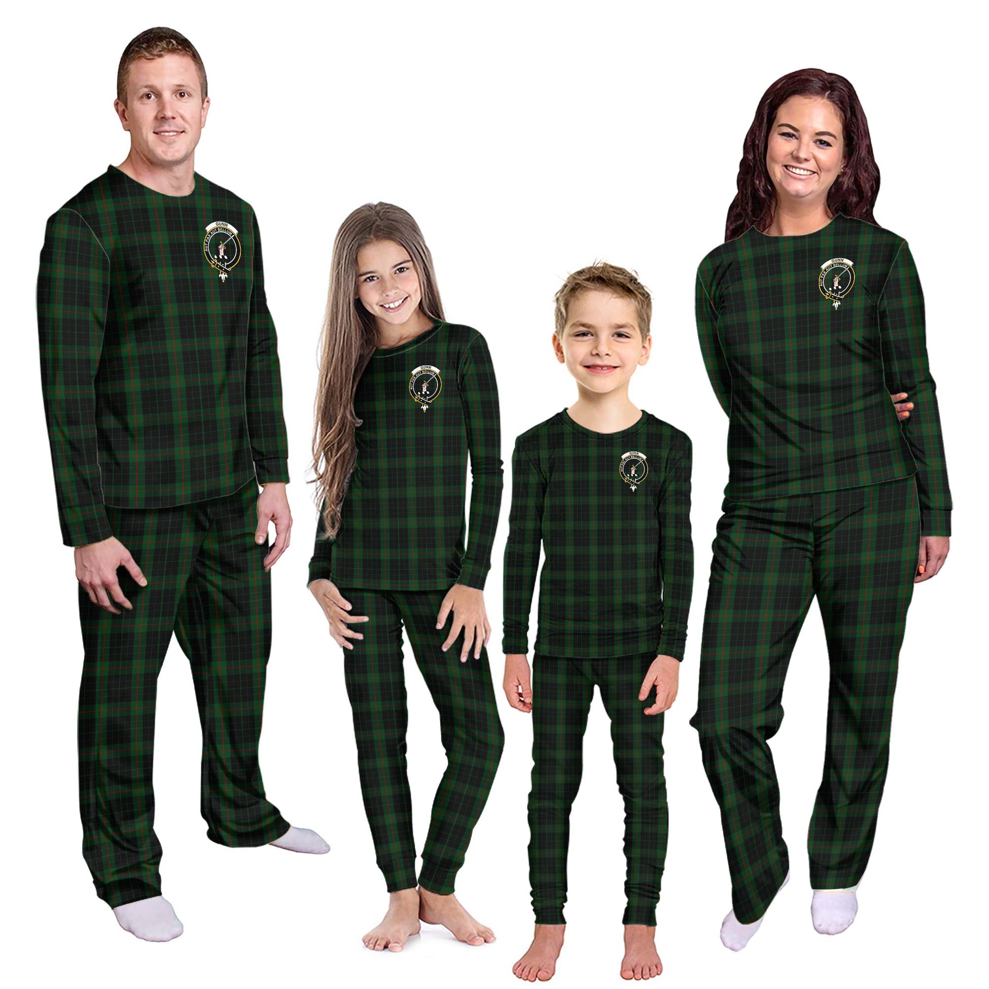 Gunn Logan Tartan Pajamas Family Set with Family Crest - Tartanvibesclothing