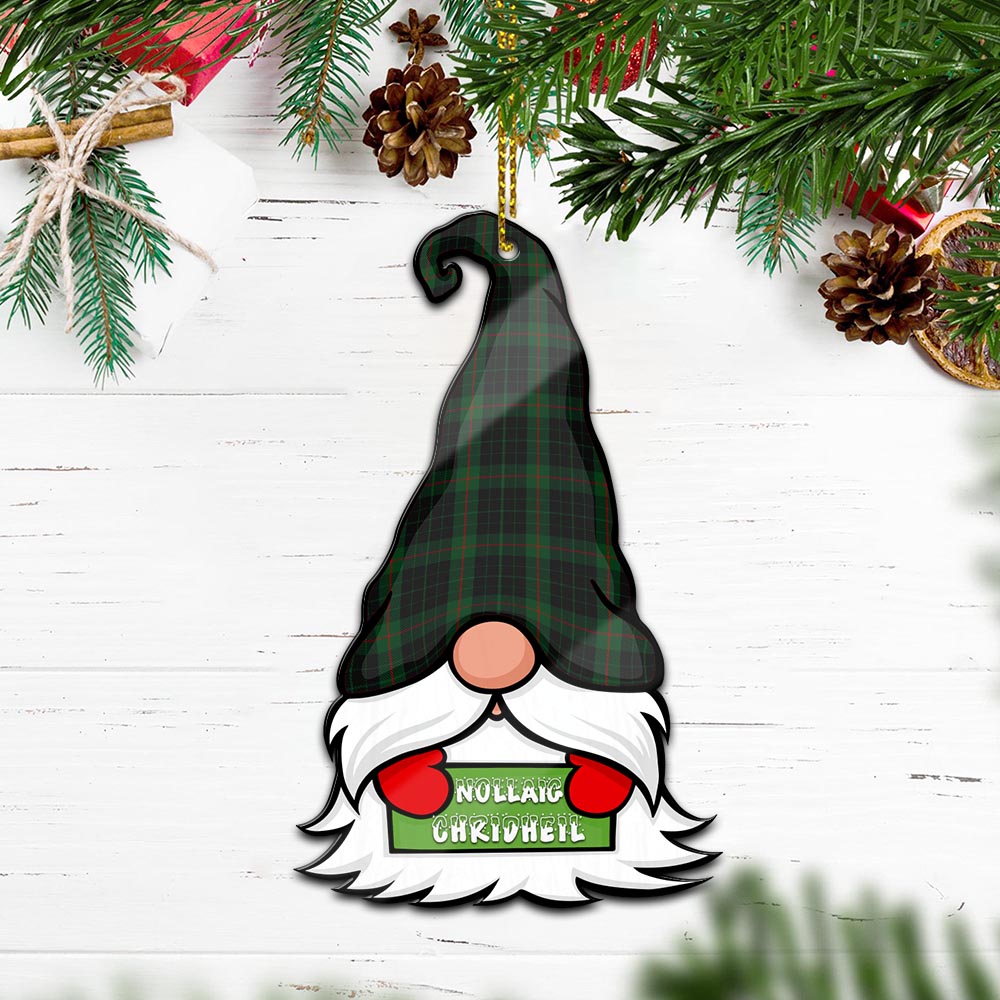 Gunn Logan Gnome Christmas Ornament with His Tartan Christmas Hat Wood Ornament - Tartanvibesclothing