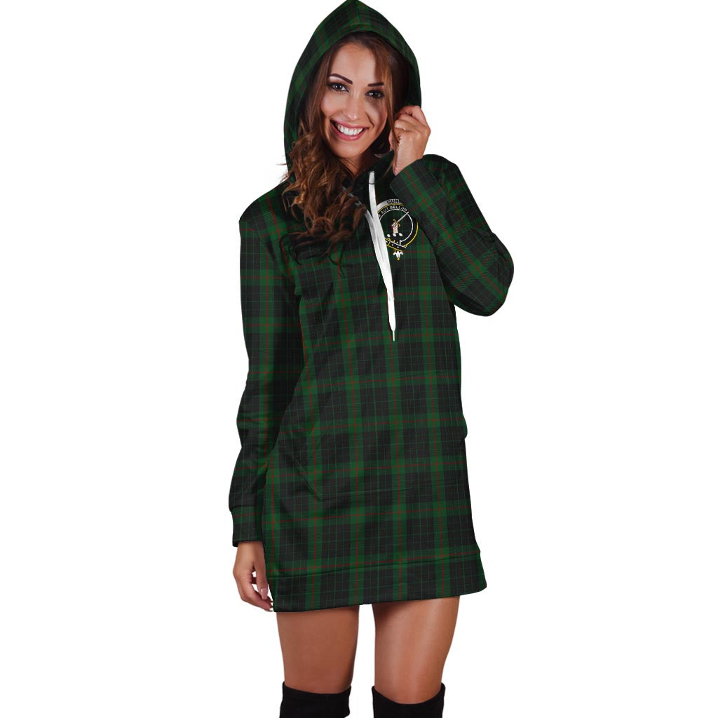 Gunn Logan Tartan Hoodie Dress with Family Crest - Tartanvibesclothing