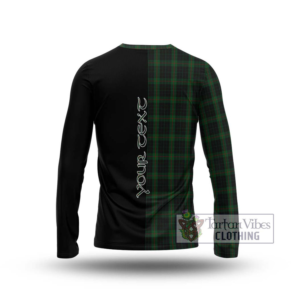 Gunn Logan Tartan Long Sleeve T-Shirt with Family Crest and Half Of Me Style - Tartanvibesclothing Shop