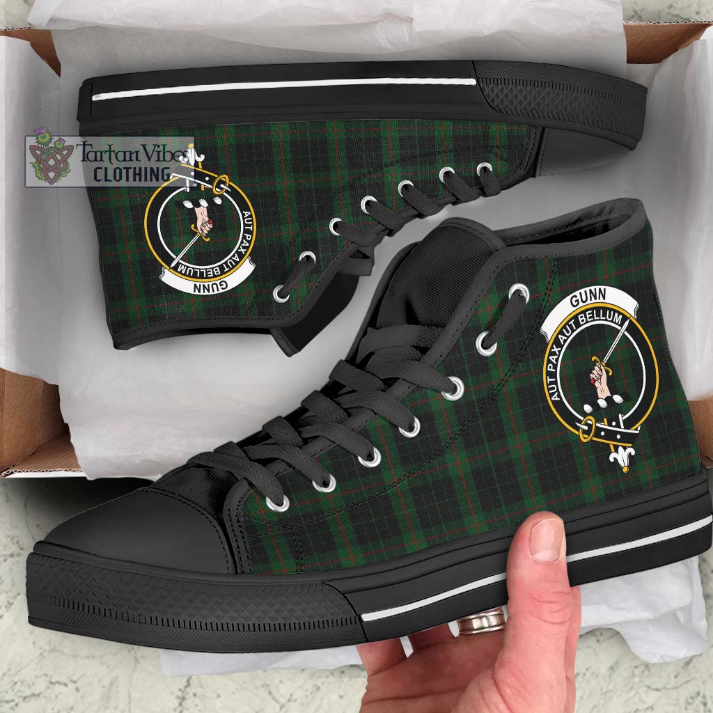 Tartan Vibes Clothing Gunn Logan Tartan High Top Shoes with Family Crest