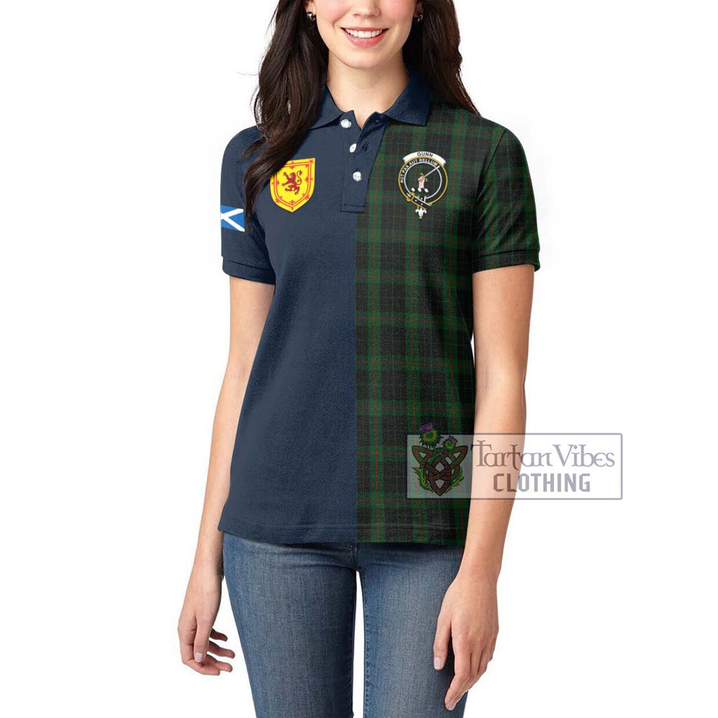 Tartan Vibes Clothing Gunn Logan Tartan Women's Polo Shirt with Scottish Lion Royal Arm Half Style