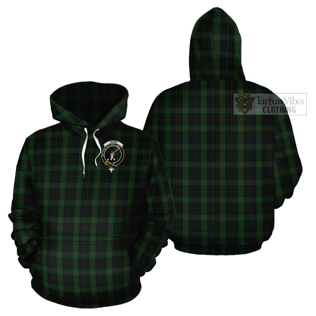 Tartan Vibes Clothing Gunn Logan Tartan Cotton Hoodie with Family Crest