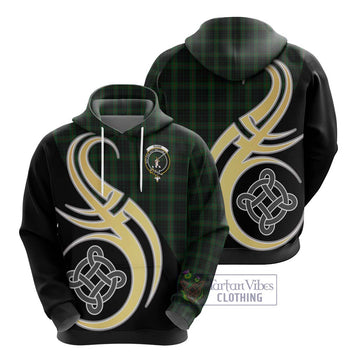 Gunn Logan Tartan Hoodie with Family Crest and Celtic Symbol Style