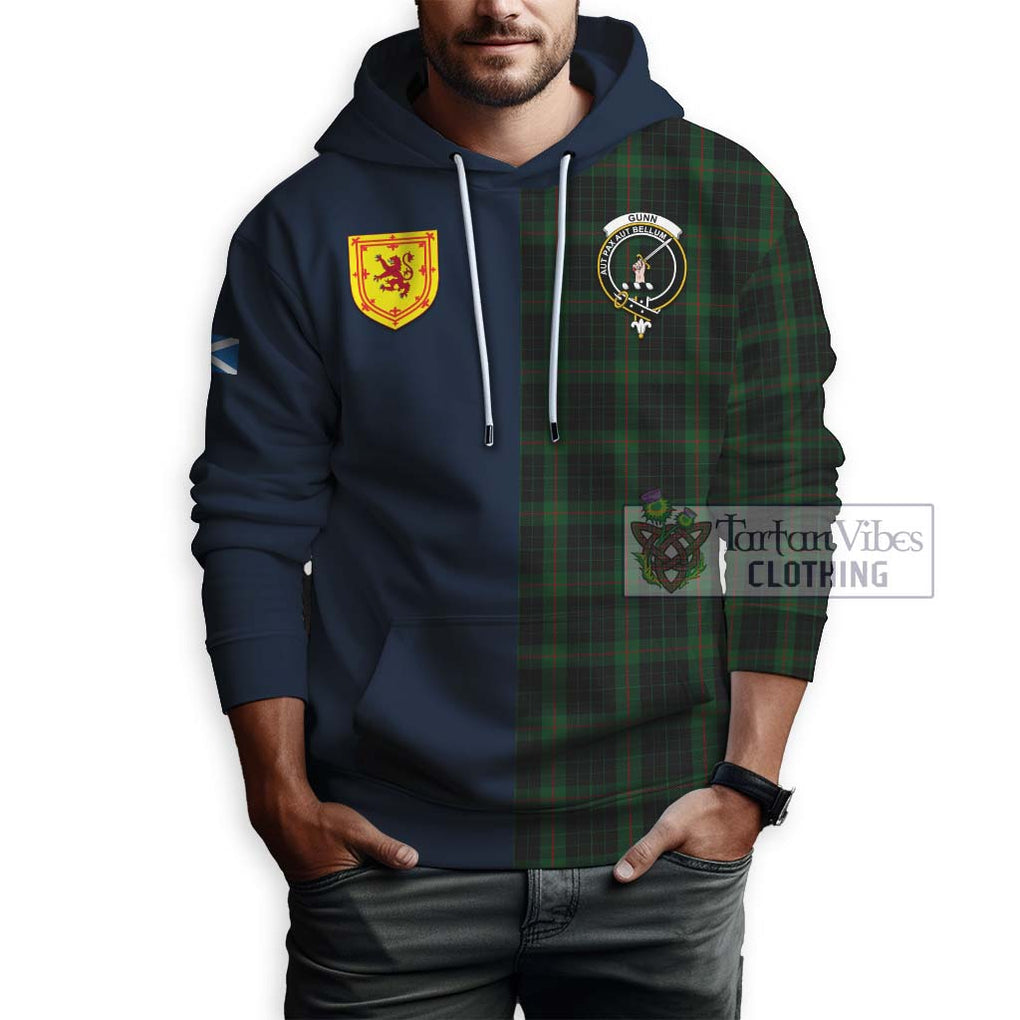 Tartan Vibes Clothing Gunn Logan Tartan Hoodie with Scottish Lion Royal Arm Half Style