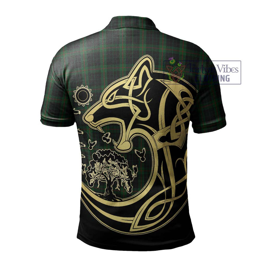 Gunn Logan Tartan Polo Shirt with Family Crest Celtic Wolf Style - Tartanvibesclothing Shop