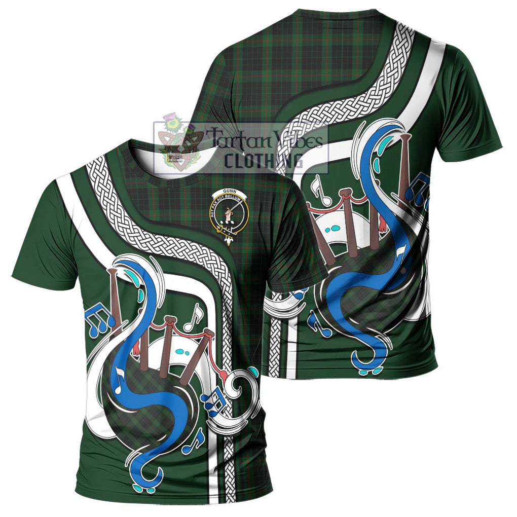 Gunn Logan Tartan T-Shirt with Epic Bagpipe Style - Tartanvibesclothing Shop