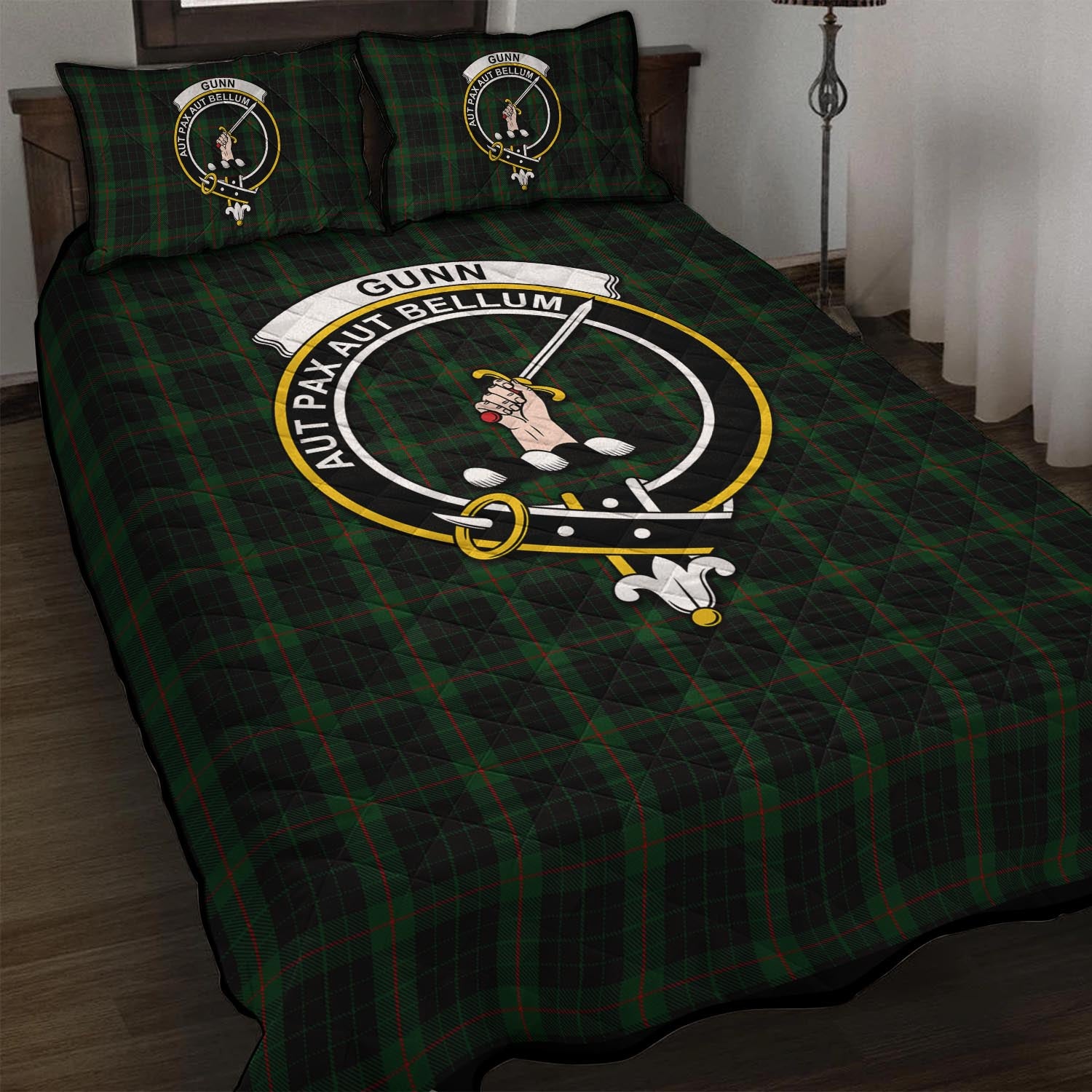 Gunn Logan Tartan Quilt Bed Set with Family Crest - Tartan Vibes Clothing