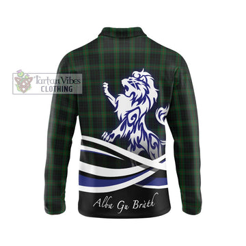 Gunn Logan Tartan Long Sleeve Polo Shirt with Alba Gu Brath Regal Lion Emblem