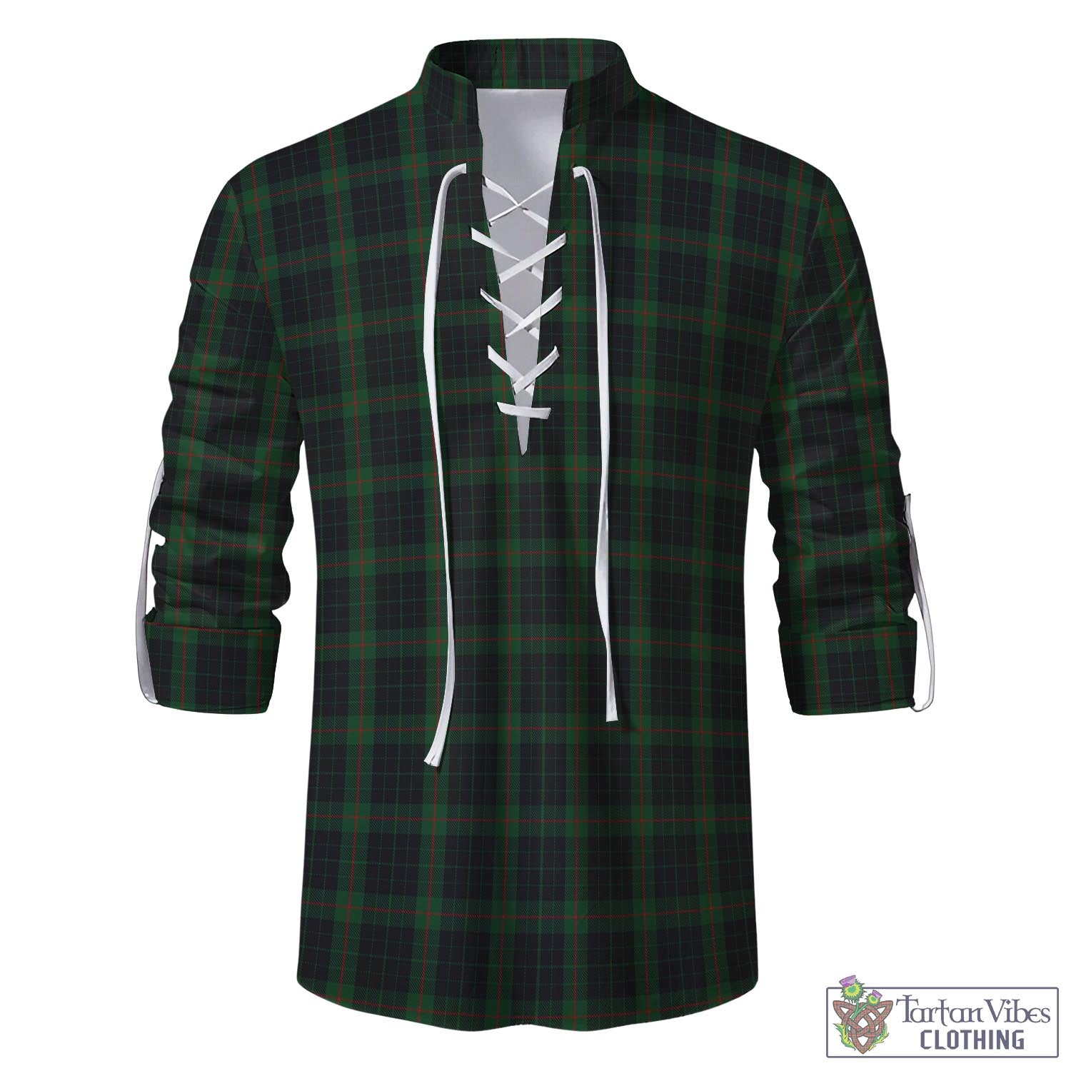 Tartan Vibes Clothing Gunn Logan Tartan Men's Scottish Traditional Jacobite Ghillie Kilt Shirt