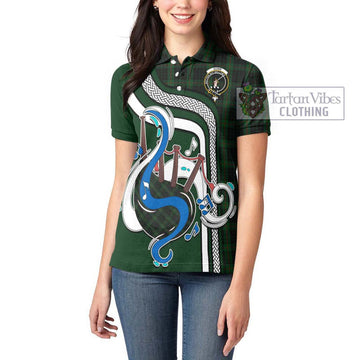 Gunn Logan Tartan Women's Polo Shirt with Epic Bagpipe Style