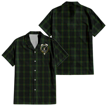 Gunn Logan Tartan Short Sleeve Button Down Shirt with Family Crest