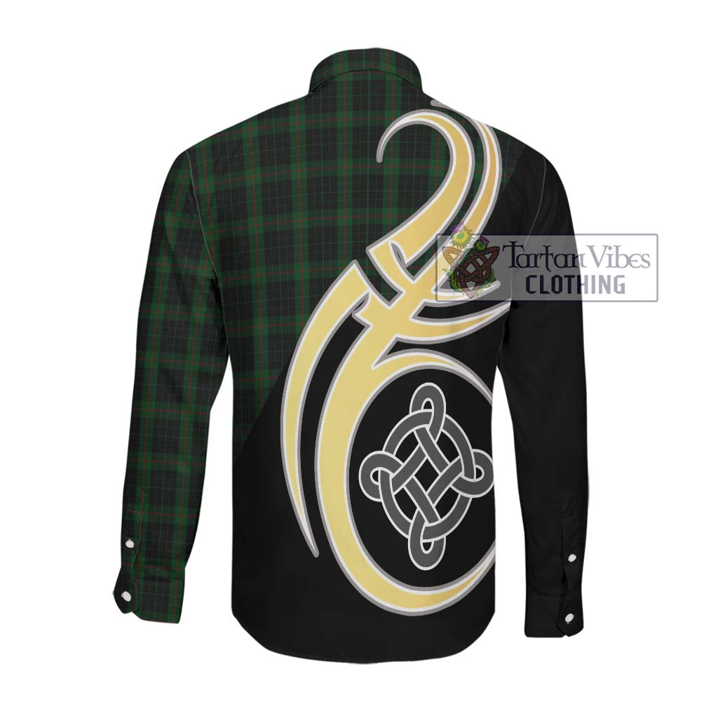 Gunn Logan Tartan Long Sleeve Button Shirt with Family Crest and Celtic Symbol Style Men's Shirt - Tartan Vibes Clothing