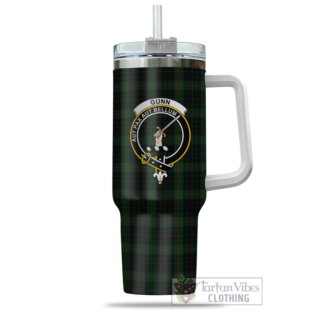 Tartan Vibes Clothing Gunn Logan Tartan and Family Crest Tumbler with Handle