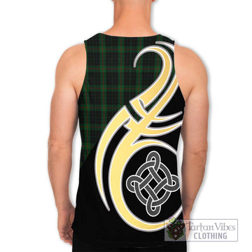 Gunn Logan Tartan Men's Tank Top with Family Crest and Celtic Symbol Style