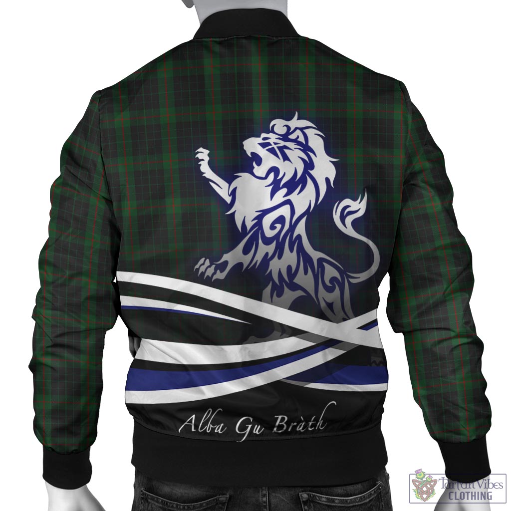 Tartan Vibes Clothing Gunn Logan Tartan Bomber Jacket with Alba Gu Brath Regal Lion Emblem