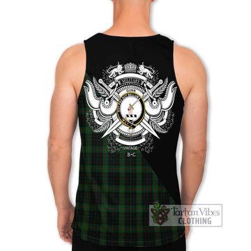 Gunn Logan Tartan Men's Tank Top with Family Crest and Military Logo Style