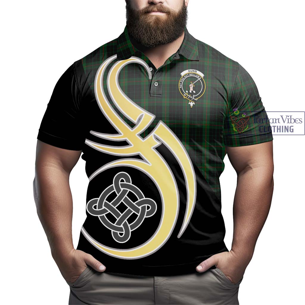 Tartan Vibes Clothing Gunn Logan Tartan Polo Shirt with Family Crest and Celtic Symbol Style