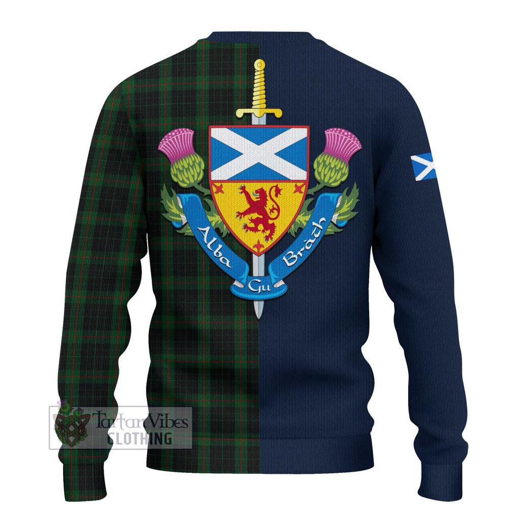 Tartan Vibes Clothing Gunn Logan Tartan Knitted Sweater with Scottish Lion Royal Arm Half Style