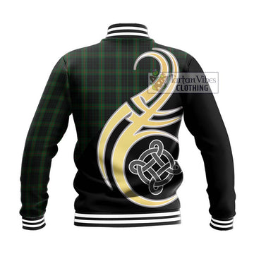 Gunn Logan Tartan Baseball Jacket with Family Crest and Celtic Symbol Style