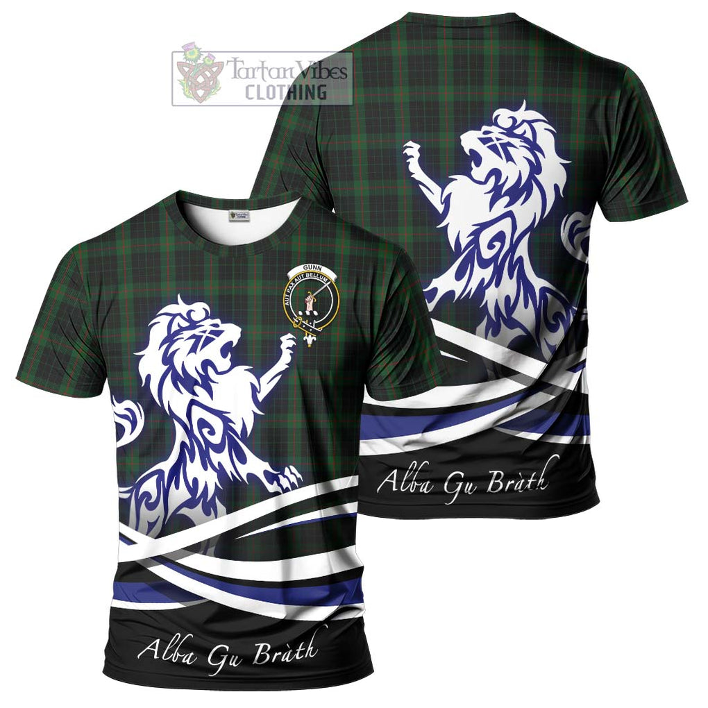 Tartan Vibes Clothing Gunn Logan Tartan Cotton T-shirt with Alba Gu Brath Regal Lion Emblem