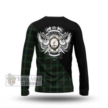 Gunn Logan Tartan Long Sleeve T-Shirt with Family Crest and Military Logo Style