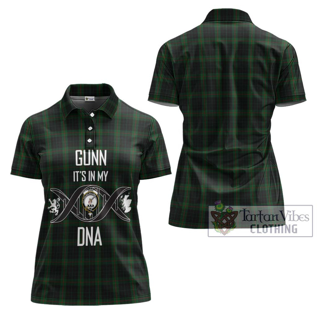 Gunn Logan Tartan Women's Polo Shirt with Family Crest DNA In Me Style - Tartanvibesclothing Shop