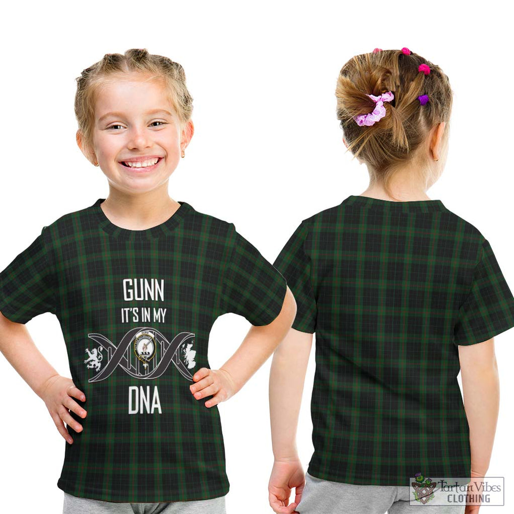 Gunn Logan Tartan Kid T-Shirt with Family Crest DNA In Me Style - Tartanvibesclothing Shop