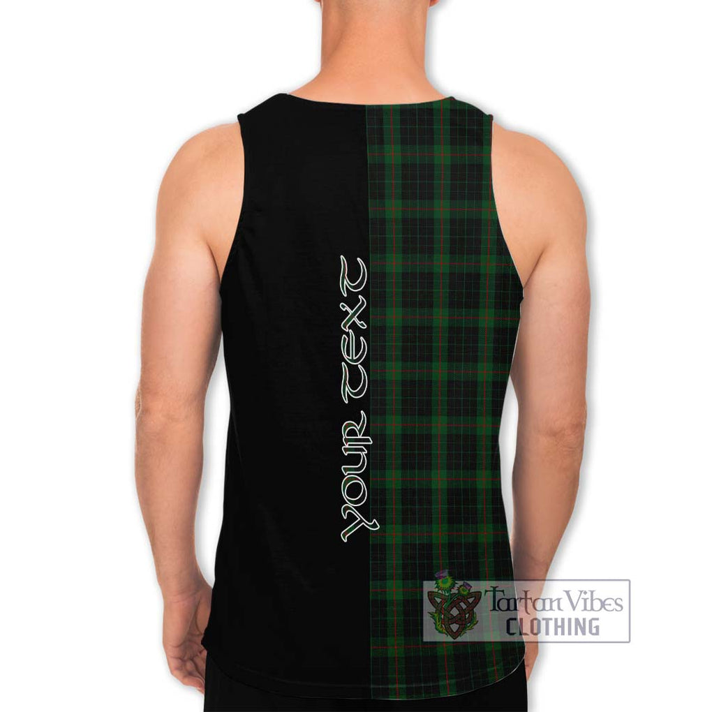 Gunn Logan Tartan Men's Tank Top with Family Crest and Half Of Me Style - Tartanvibesclothing Shop