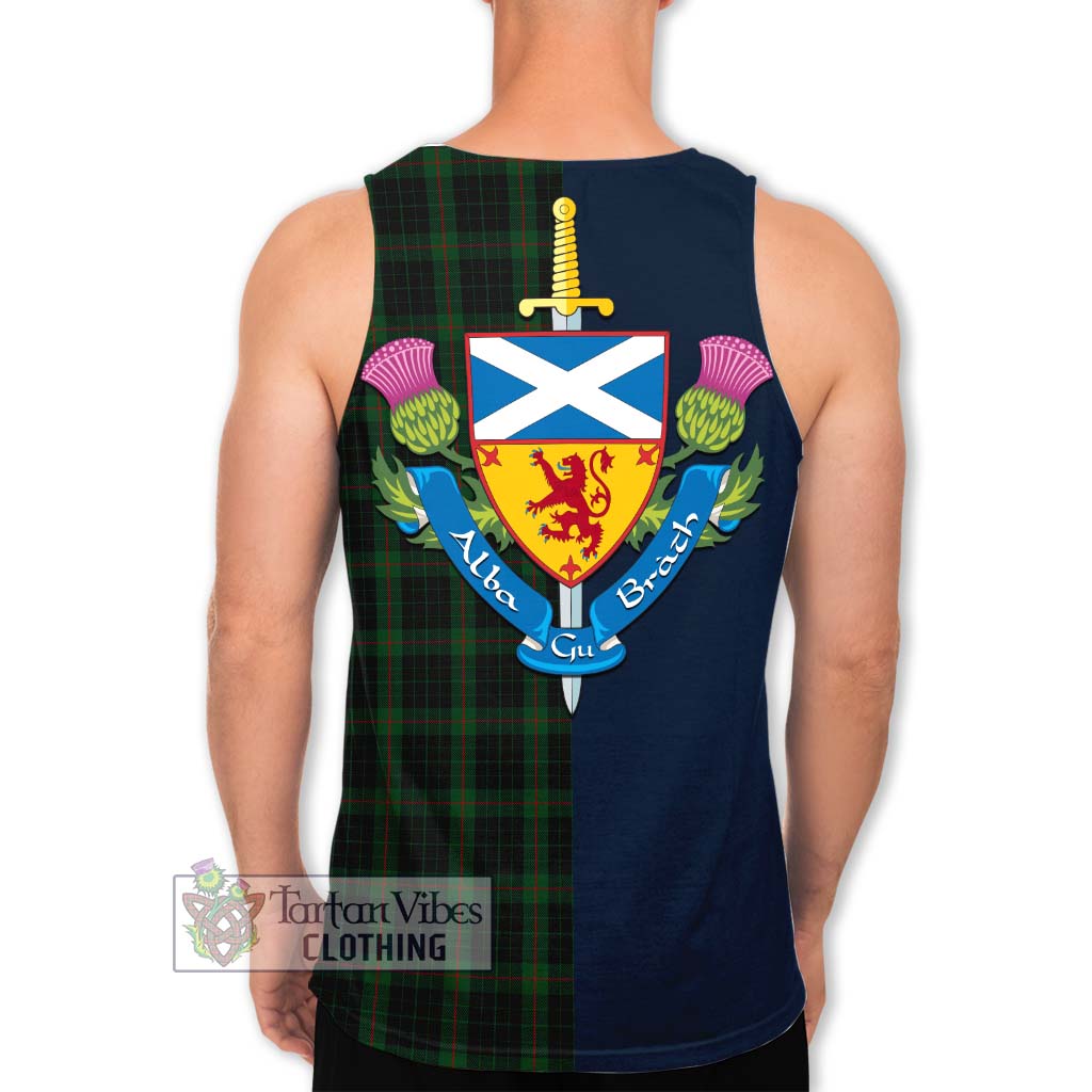 Tartan Vibes Clothing Gunn Logan Tartan Men's Tank Top with Scottish Lion Royal Arm Half Style