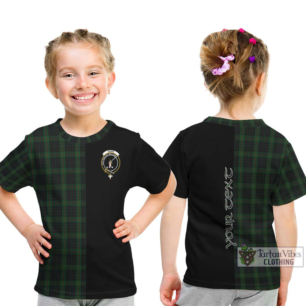 Gunn Logan Tartan Kid T-Shirt with Family Crest and Half Of Me Style - Tartanvibesclothing Shop