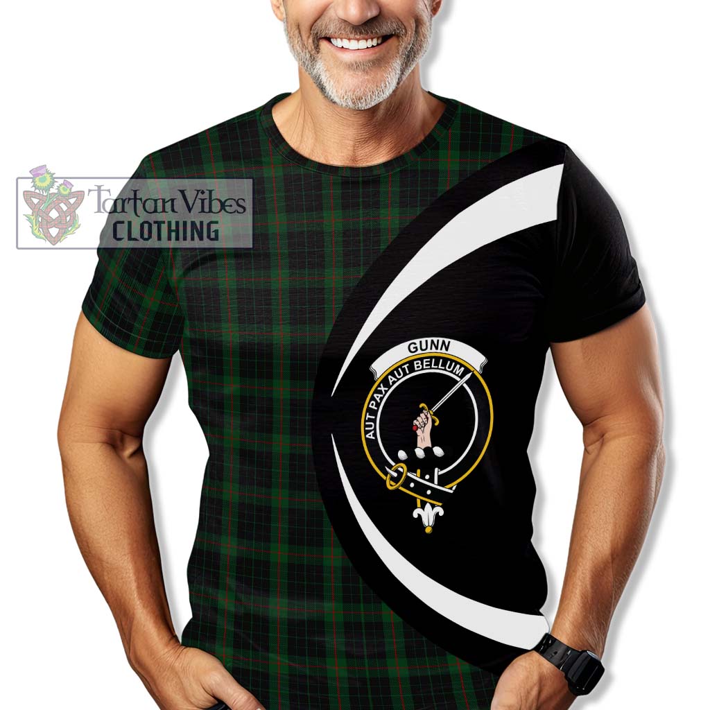 Tartan Vibes Clothing Gunn Logan Tartan T-Shirt with Family Crest Circle Style