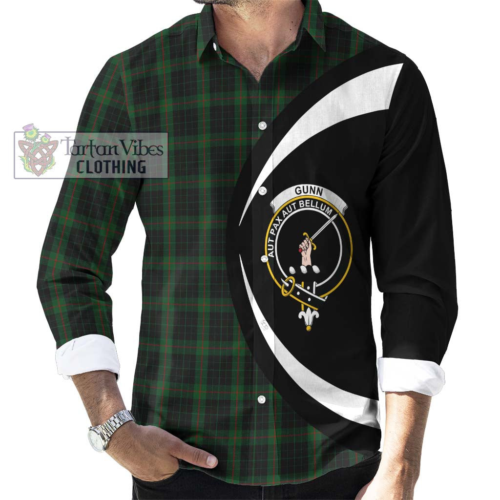 Gunn Logan Tartan Long Sleeve Button Up with Family Crest Circle Style - Tartan Vibes Clothing