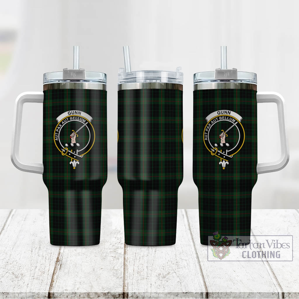 Tartan Vibes Clothing Gunn Logan Tartan and Family Crest Tumbler with Handle