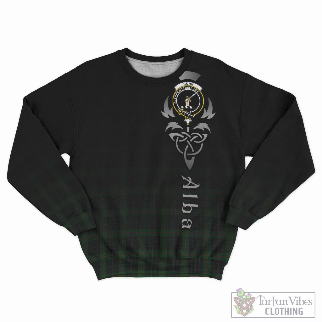 Tartan Vibes Clothing Gunn Logan Tartan Sweatshirt Featuring Alba Gu Brath Family Crest Celtic Inspired