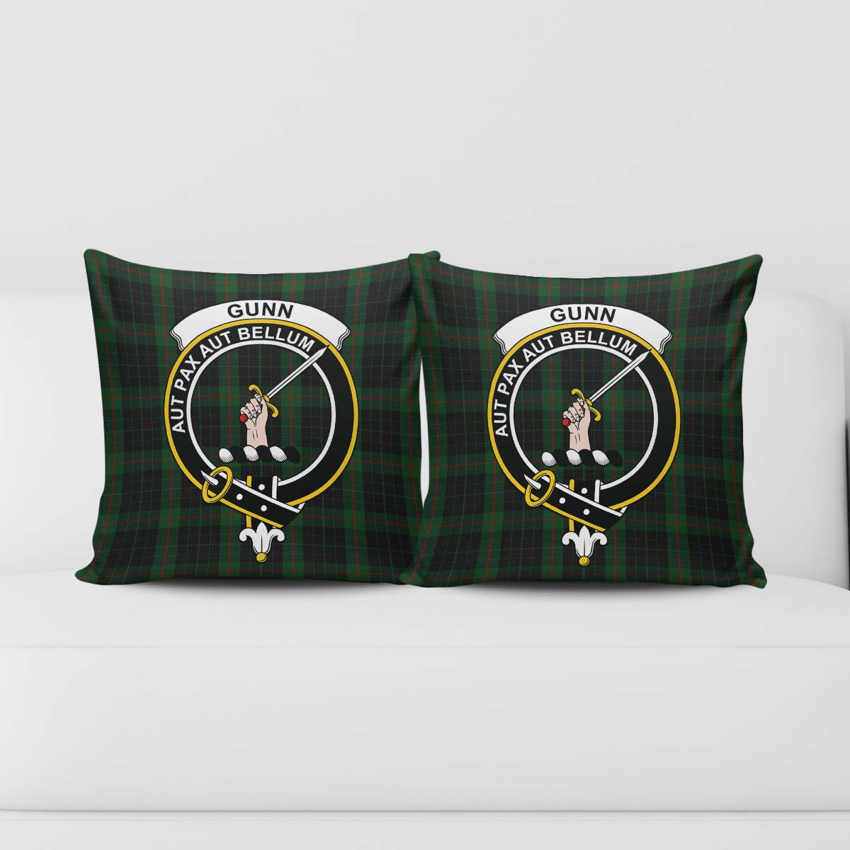 Gunn Logan Tartan Pillow Cover with Family Crest - Tartanvibesclothing