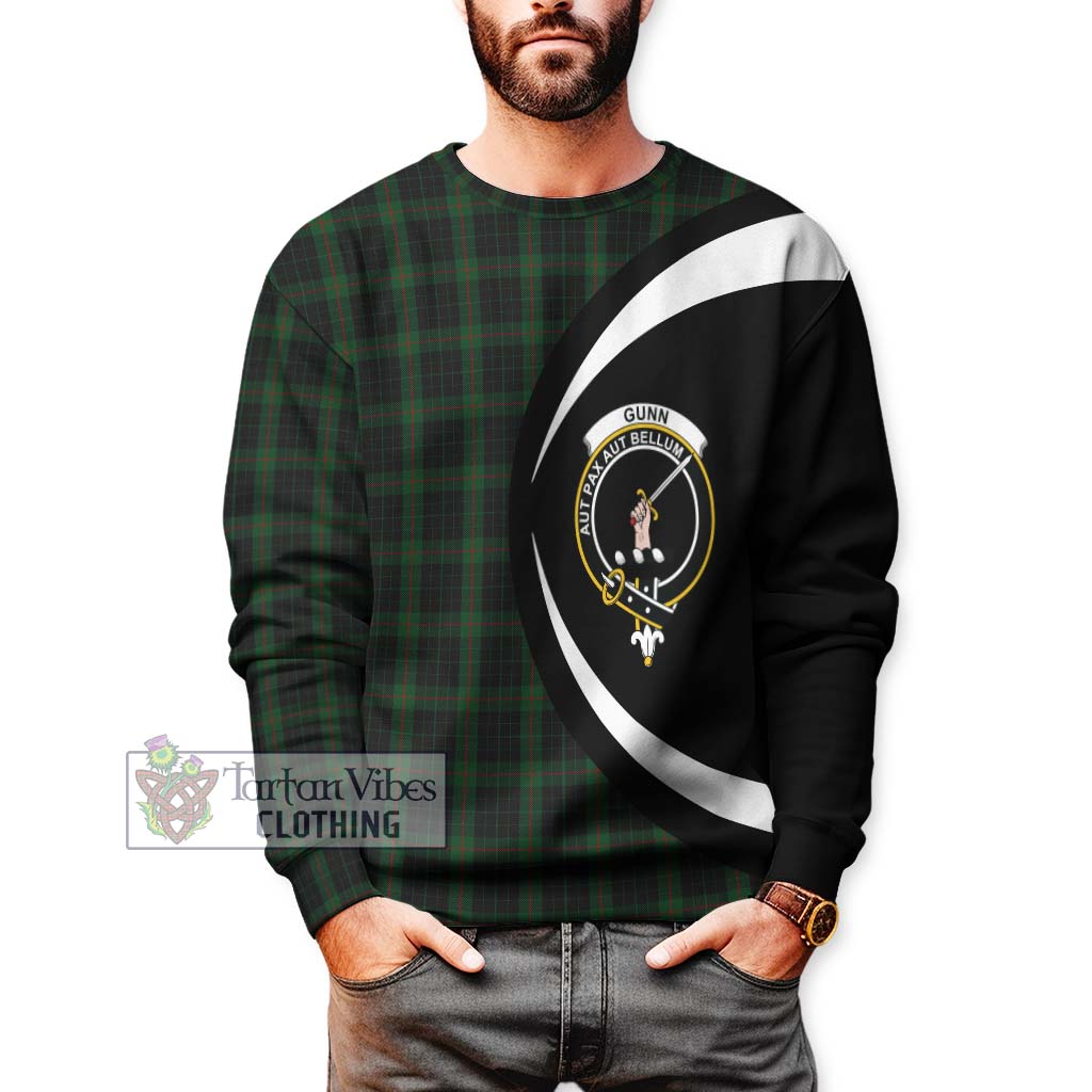 Gunn Logan Tartan Sweatshirt with Family Crest Circle Style - Tartan Vibes Clothing