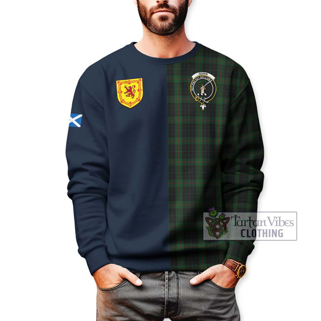 Tartan Vibes Clothing Gunn Logan Tartan Sweatshirt with Scottish Lion Royal Arm Half Style