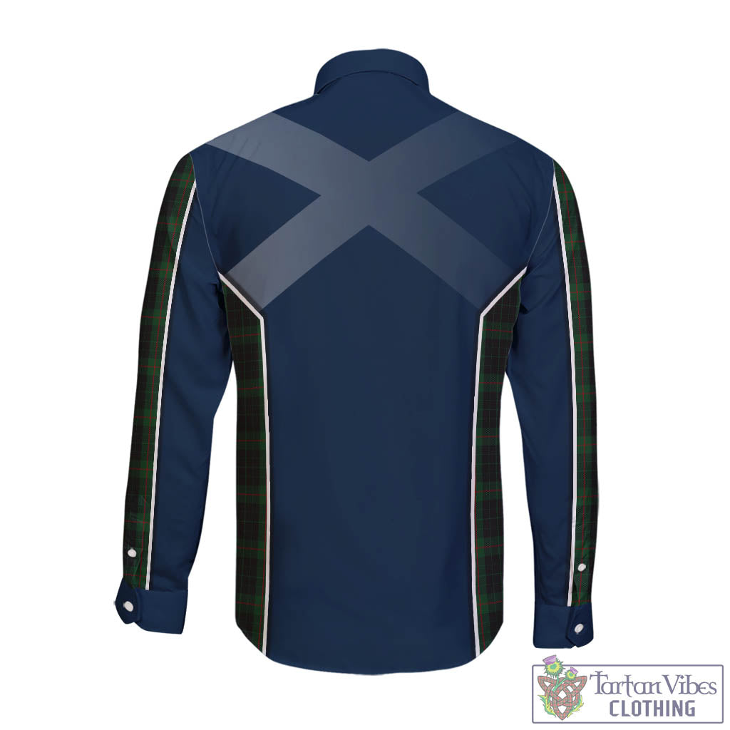 Tartan Vibes Clothing Gunn Logan Tartan Long Sleeve Button Up Shirt with Family Crest and Scottish Thistle Vibes Sport Style