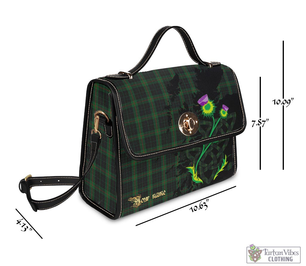 Tartan Vibes Clothing Gunn Logan Tartan Waterproof Canvas Bag with Scotland Map and Thistle Celtic Accents