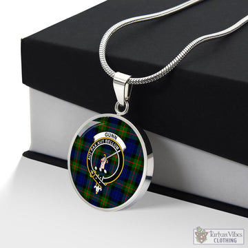 Gunn Modern Tartan Circle Necklace with Family Crest