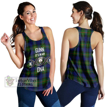 Gunn Modern Tartan Women's Racerback Tanks with Family Crest DNA In Me Style