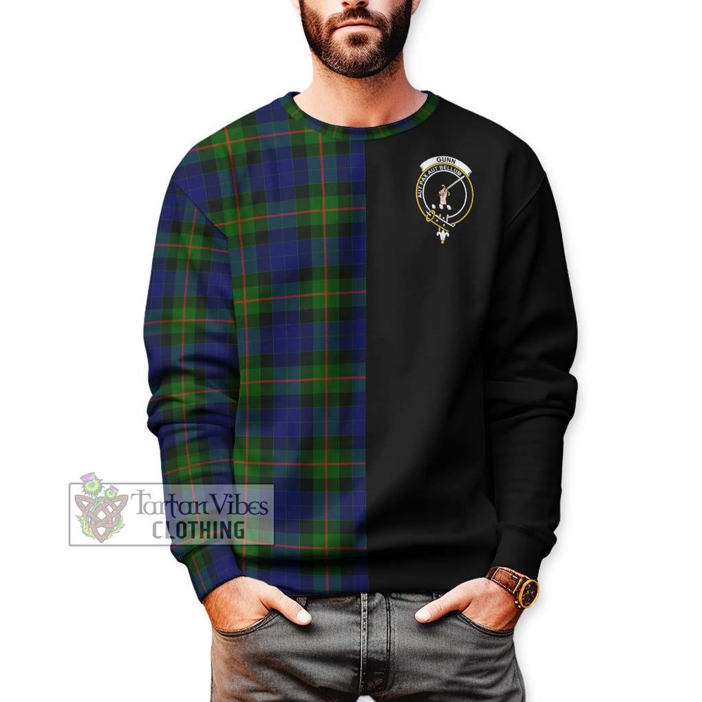 Gunn Modern Tartan Sweatshirt with Family Crest and Half Of Me Style Unisex - Tartanvibesclothing Shop