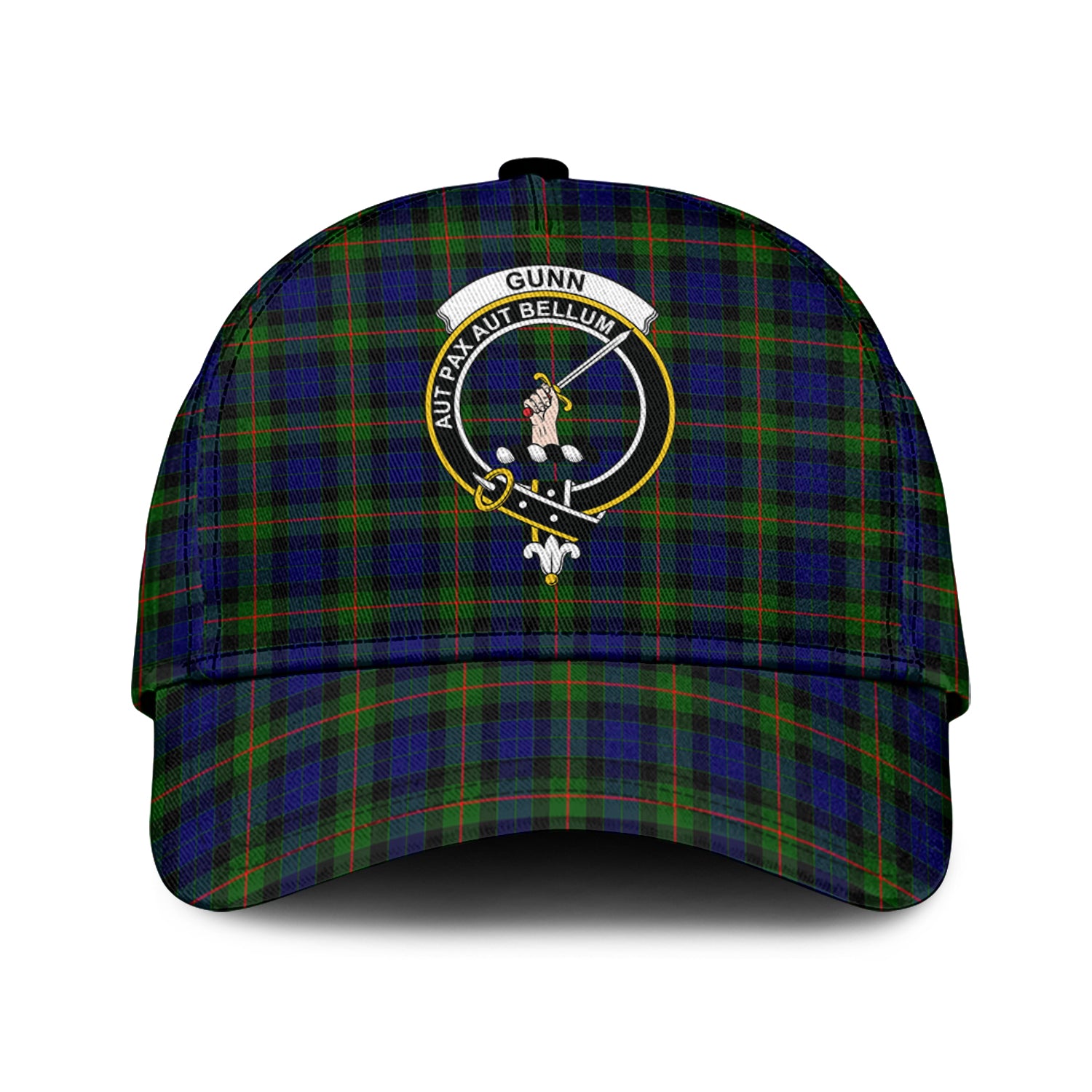 Gunn Modern Tartan Classic Cap with Family Crest Classic Cap Universal Fit - Tartan Vibes Clothing