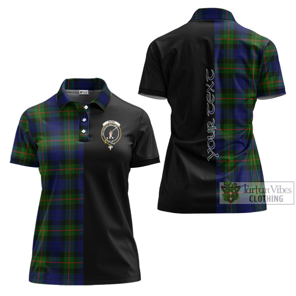 Gunn Modern Tartan Women's Polo Shirt with Family Crest and Half Of Me Style Women - Tartanvibesclothing Shop