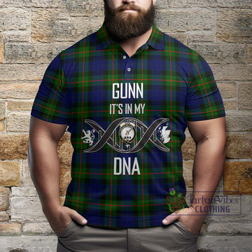 Gunn Modern Tartan Polo Shirt with Family Crest DNA In Me Style