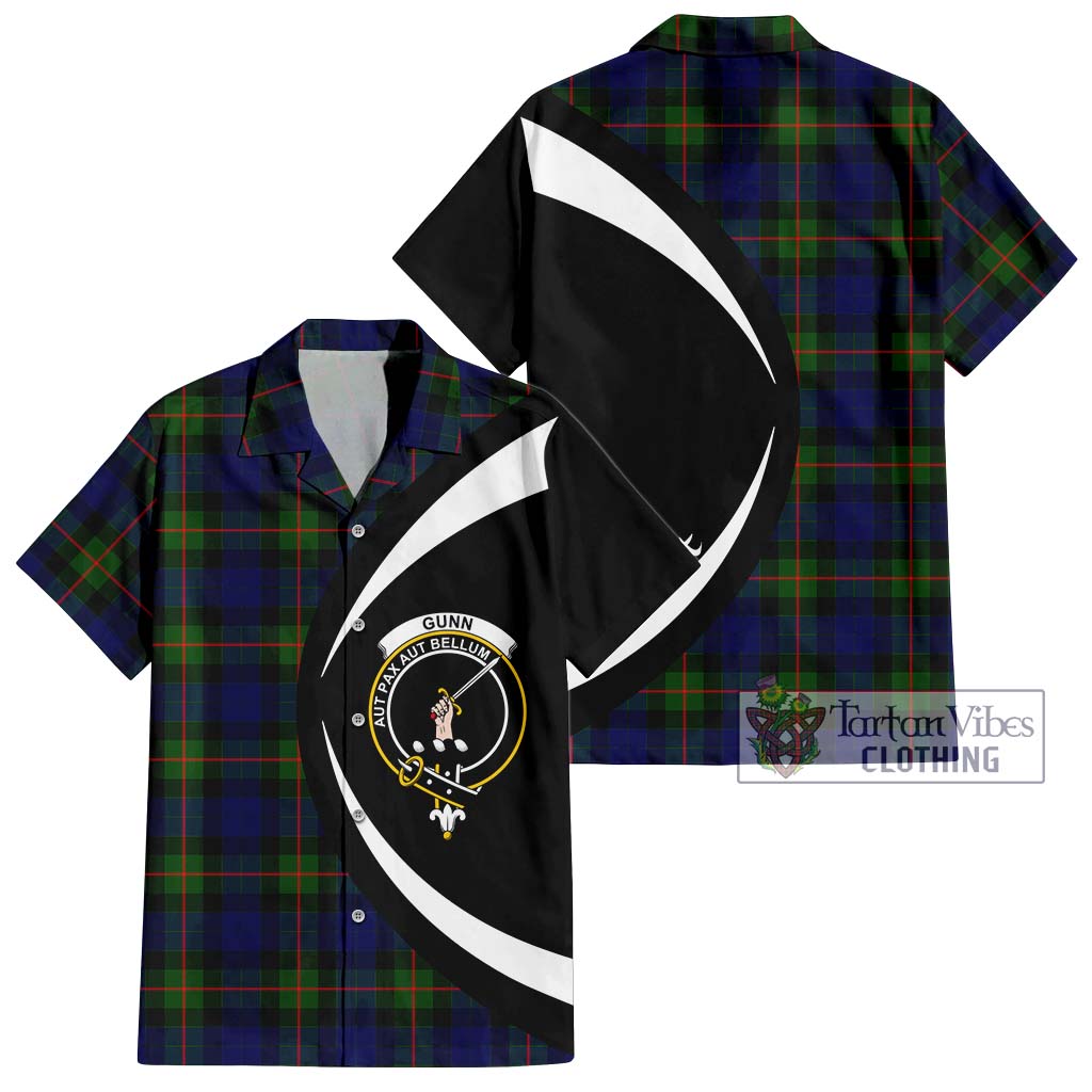 Gunn Modern Tartan Short Sleeve Button Up with Family Crest Circle Style Kid - Tartan Vibes Clothing