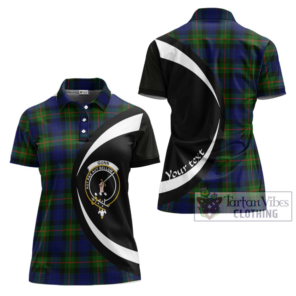 Gunn Modern Tartan Women's Polo Shirt with Family Crest Circle Style Women - Tartan Vibes Clothing