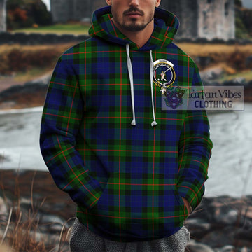 Gunn Modern Tartan Cotton Hoodie with Family Crest