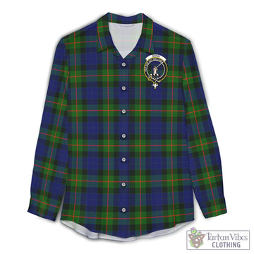 Gunn Modern Tartan Women's Casual Shirt with Family Crest